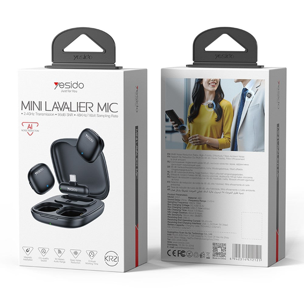YESIDO KR21 USB-C Wireless Lavalier Mic – image 10