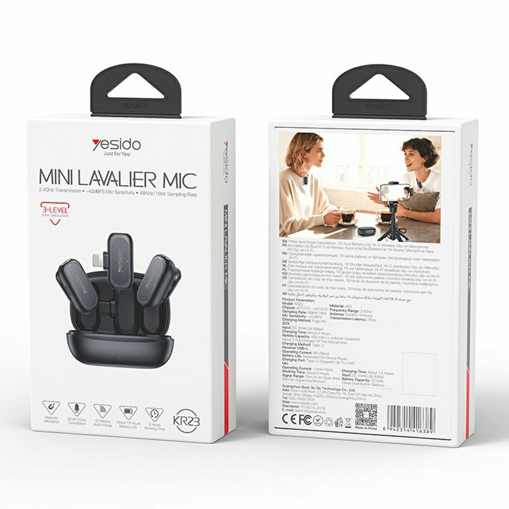 YESIDO KR23 Wireless Lavalier Mic, iPhone – image 11