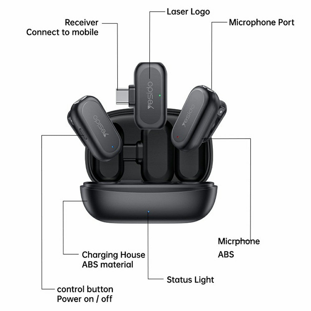 YESIDO KR23 Wireless Lavalier Mic, iPhone – image 8