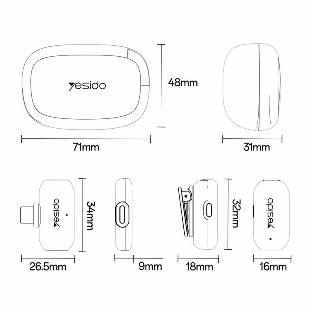 YESIDO KR23 Wireless Lavalier Mic, iPhone – image 9