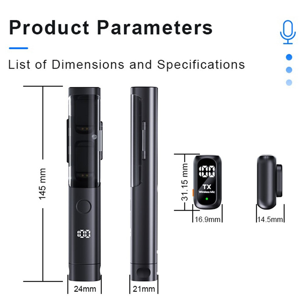 QY99 Wireless Lavalier Mic with Charging Case – image 13