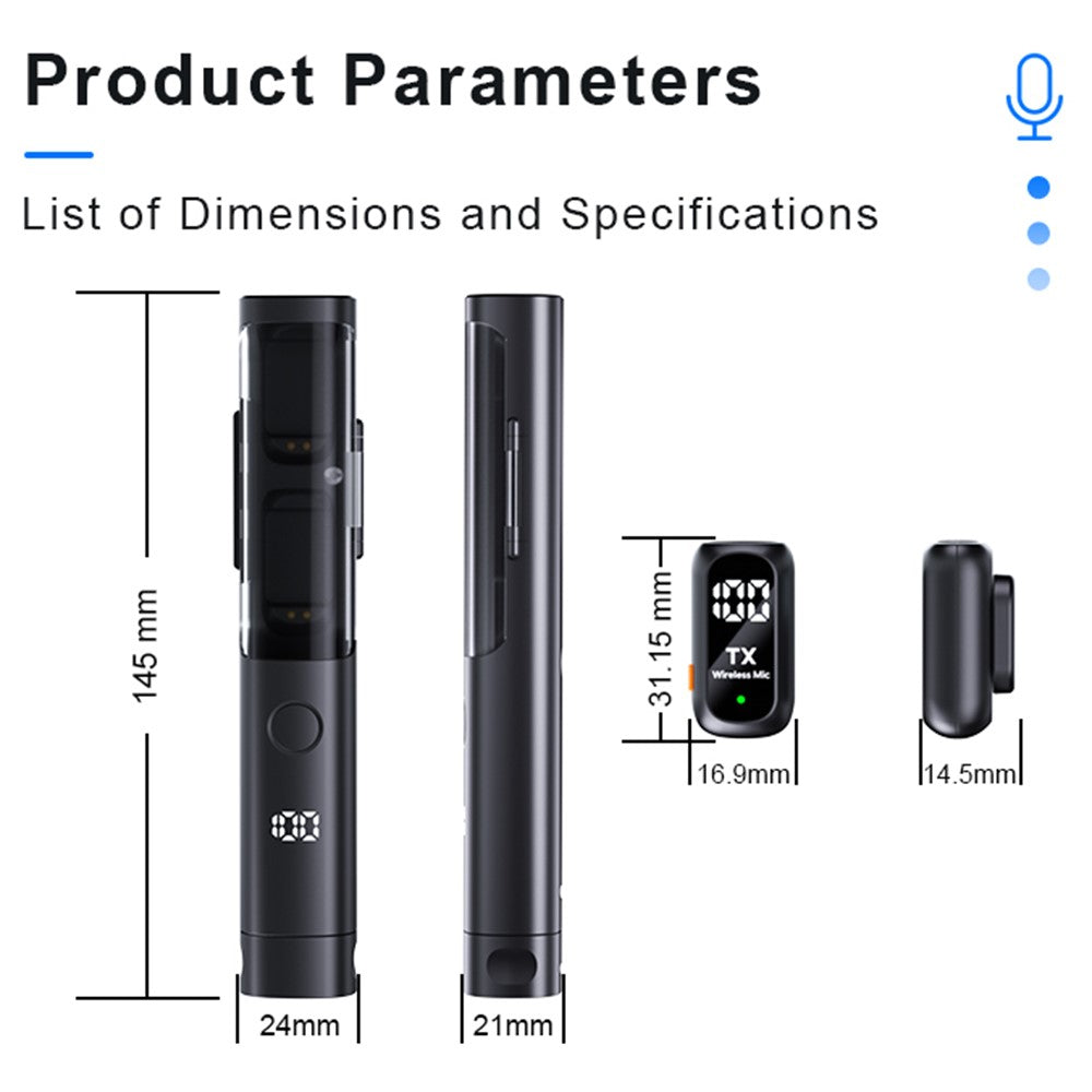 QY99 Wireless Lavalier Mic Kit with Tripod – image 12