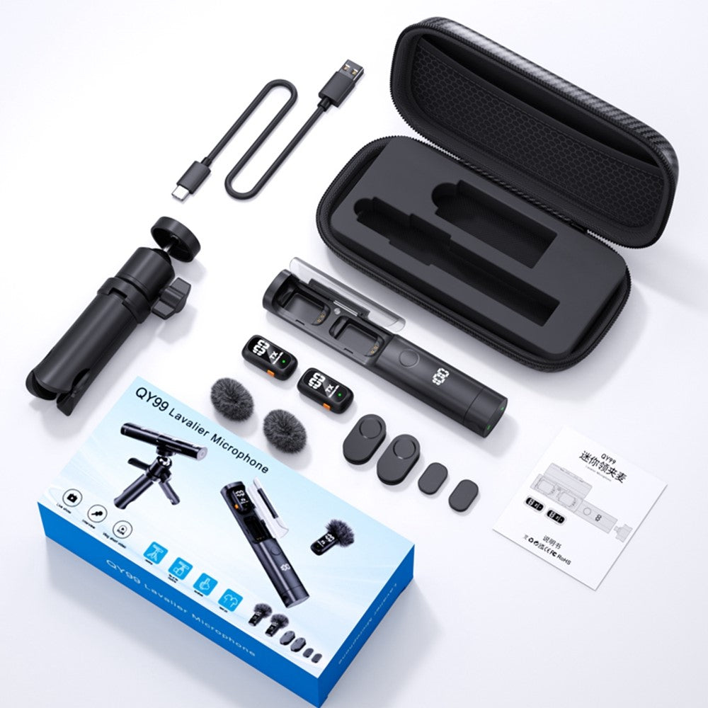 QY99 Wireless Lavalier Mic Kit with Tripod – image 13