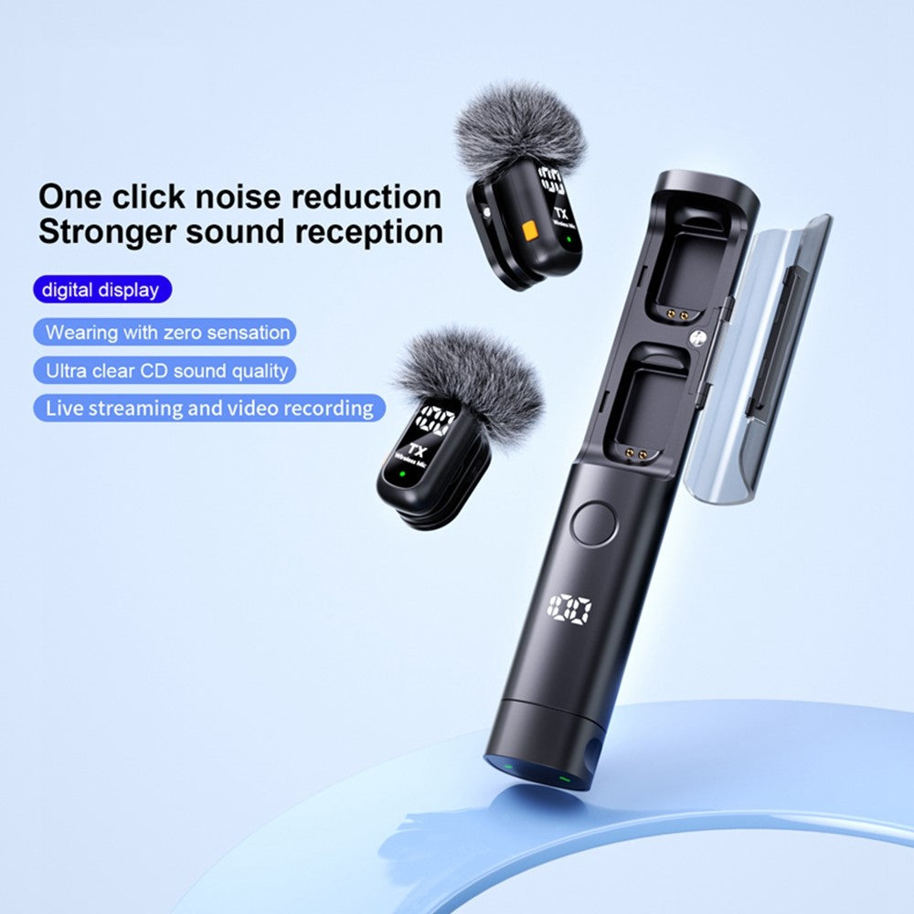 QY99 Wireless Lavalier Mic Kit with Tripod – image 4