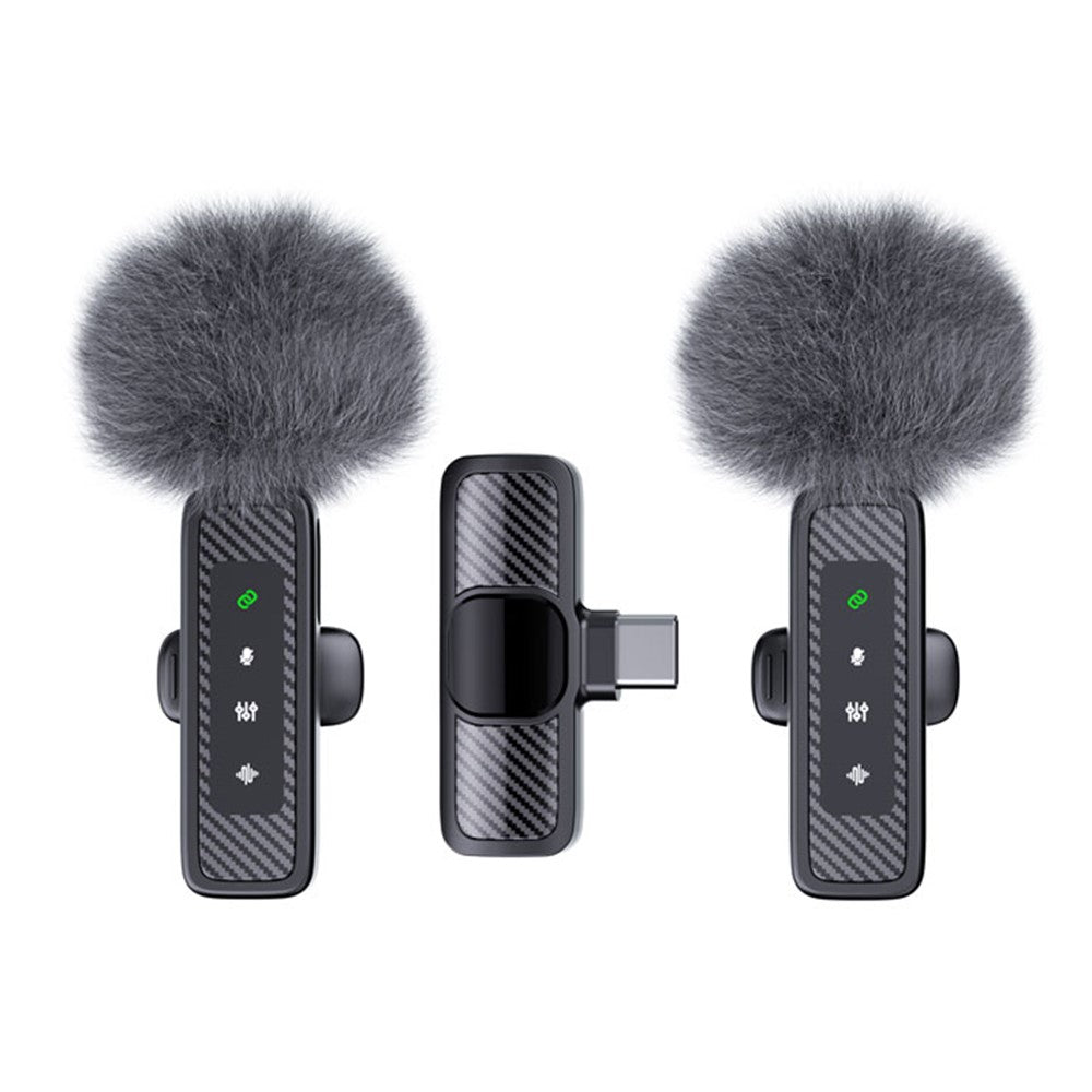 QY22 Wireless Lavalier Microphone Kit – 2 Mics + USB-C Receiver, 20m Range
