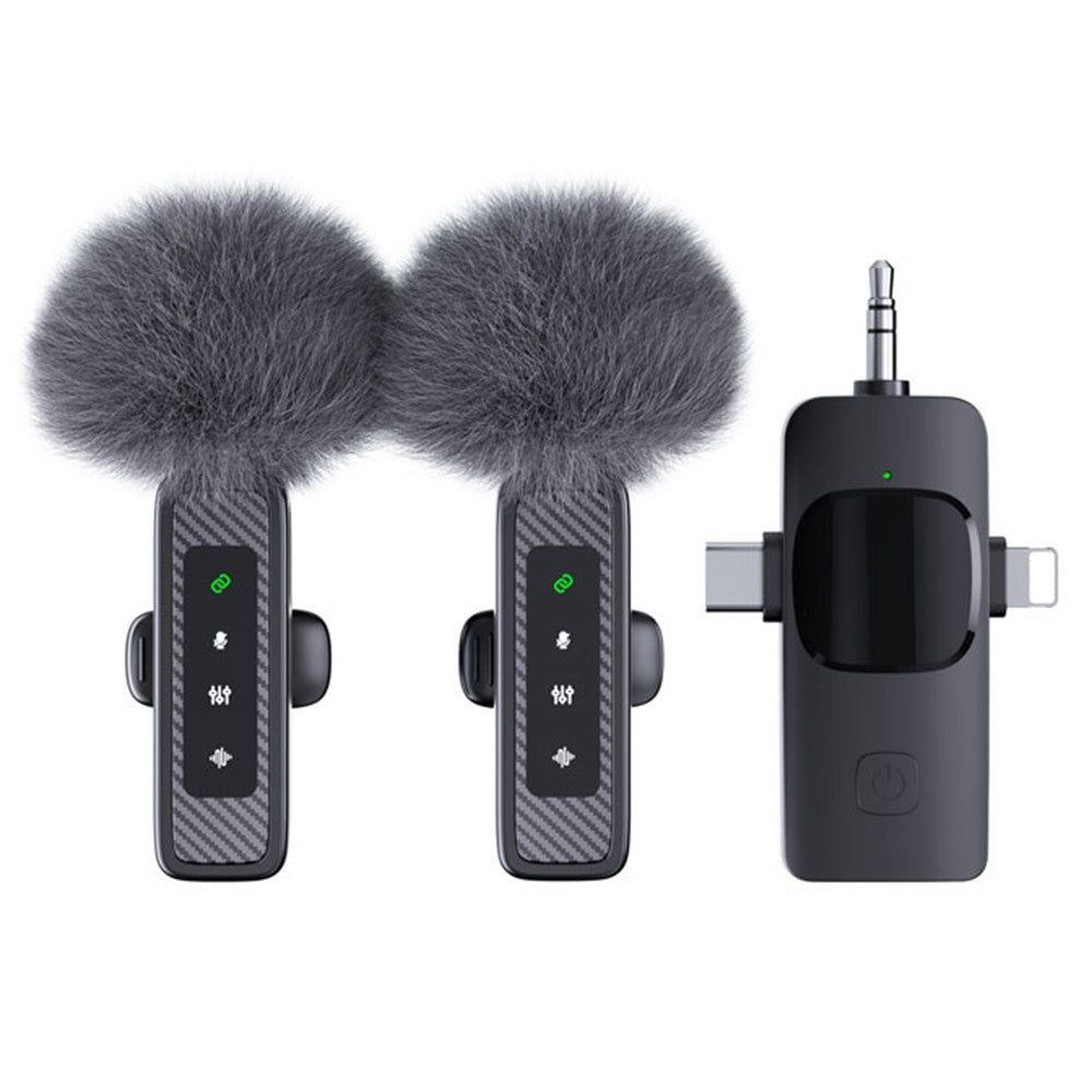 QY22 Wireless Lavalier Microphone Kit – USB-C, iPhone & 3.5mm Receivers