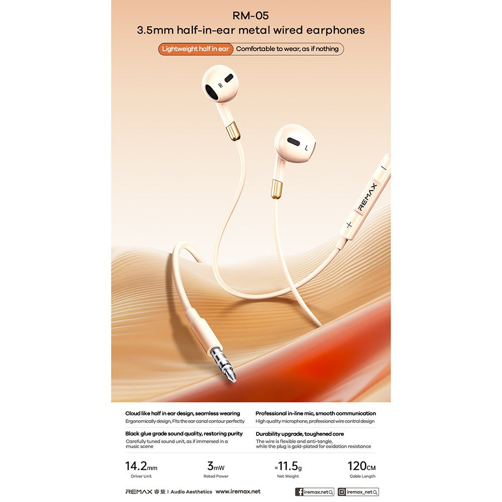 REMAX RM-05 3.5mm Wired Earphones with Mic – image 3