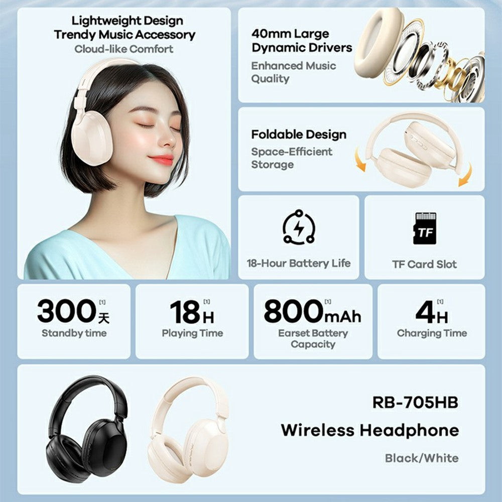 REMAX RB-705HB Over-Ear Wireless Headphones – image 2