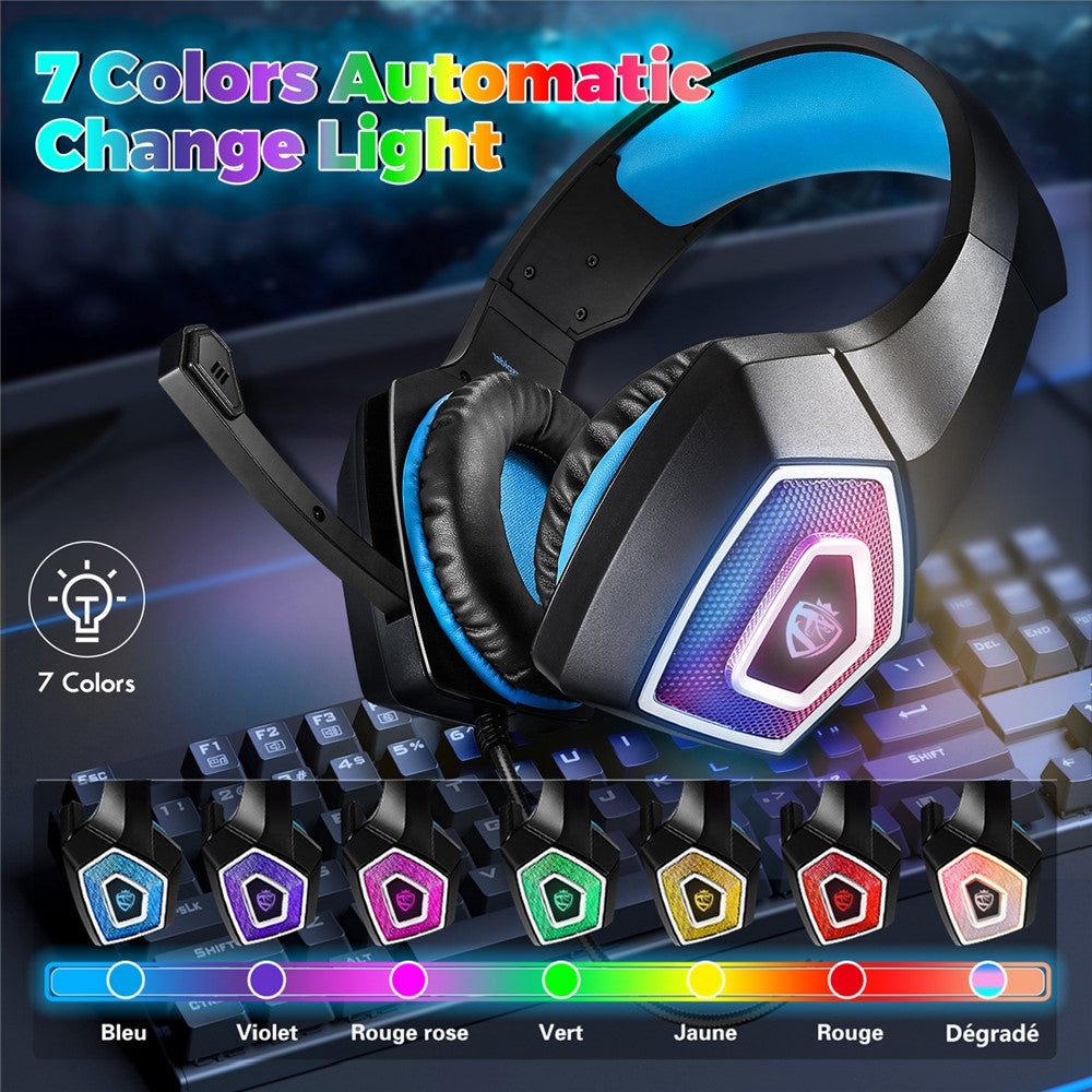 KOTION EACH V-1 RGB Wired Gaming Headset with Adapter – image 2