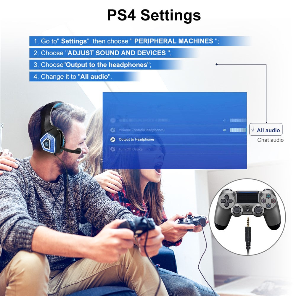 KOTION EACH V-1 RGB Wired Gaming Headset with Adapter – image 9