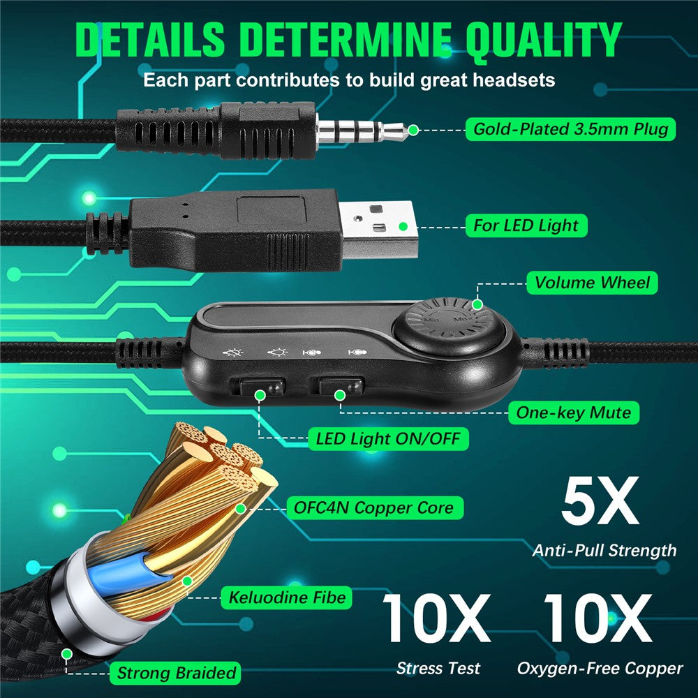 KOTION EACH S100 Wired Gaming Headset for PC, PS4 & PS5 – image 8