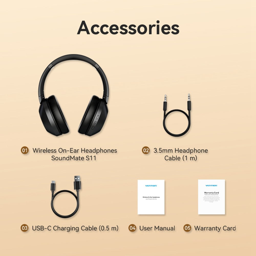 VENTION Soundmate S11 Wireless On-Ear Headset with – image 15