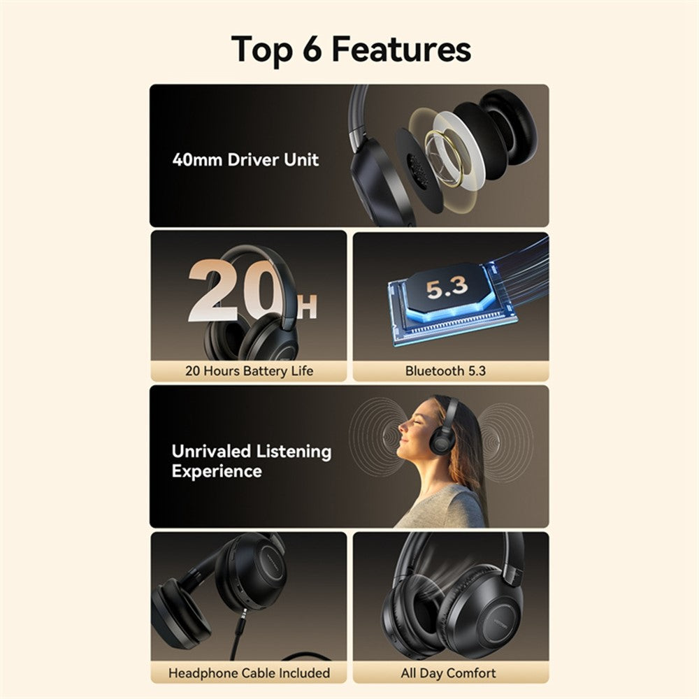 VENTION Soundmate S11 Wireless On-Ear Headset with – image 3