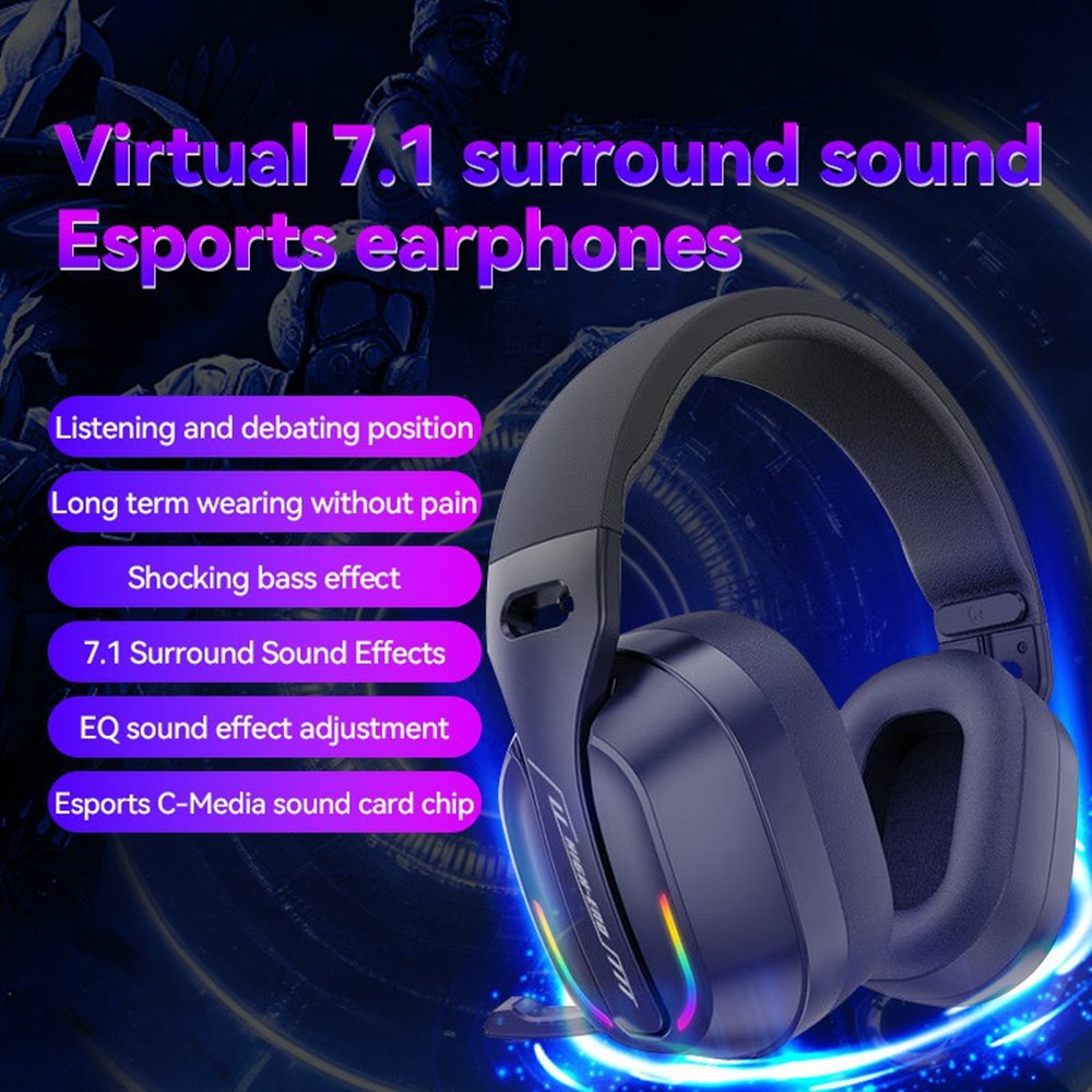 Tri-Mode Gaming Headset with RGB Light – image 2
