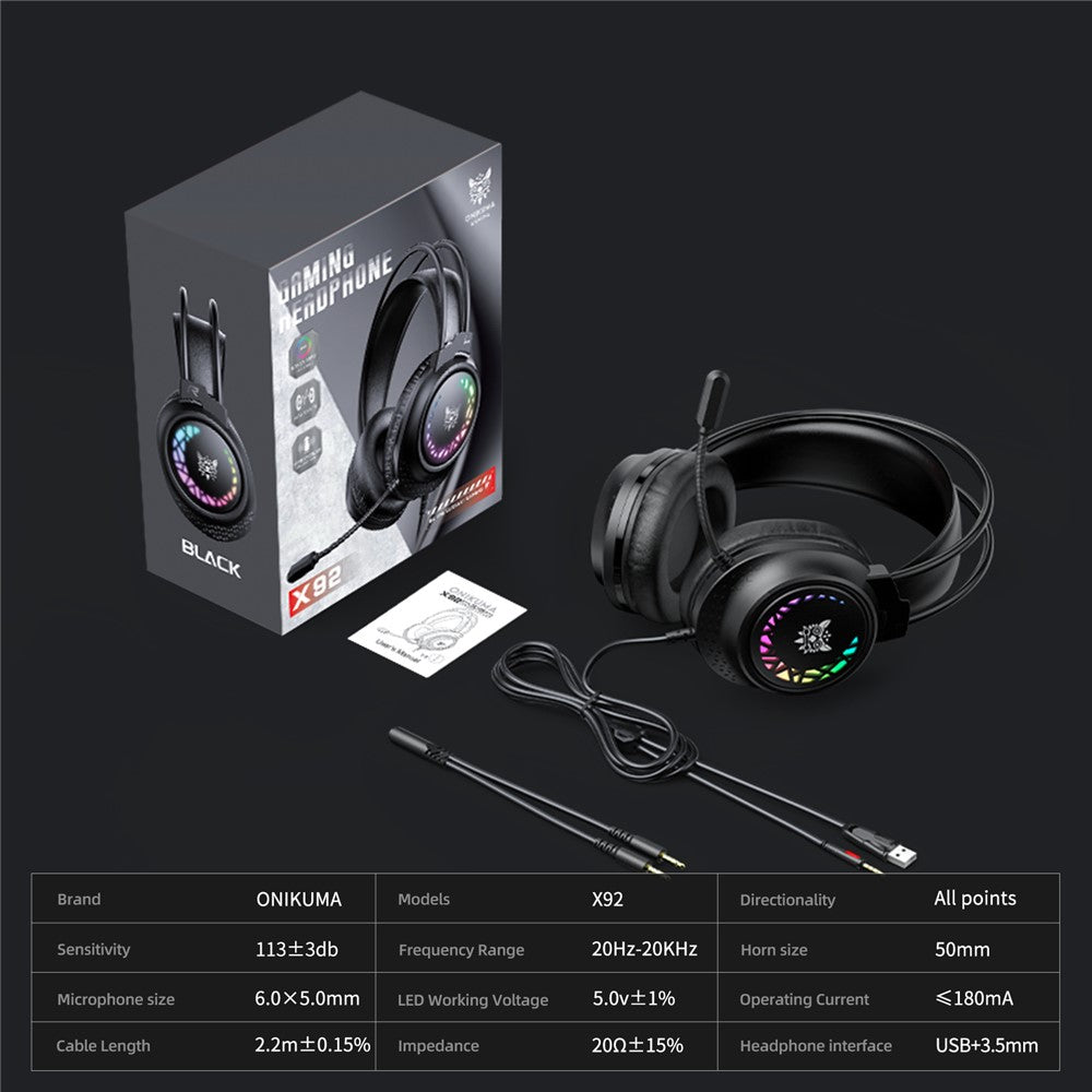 ONIKUMA X92 RGB Wired Gaming Headset for PC & PS5 – image 12