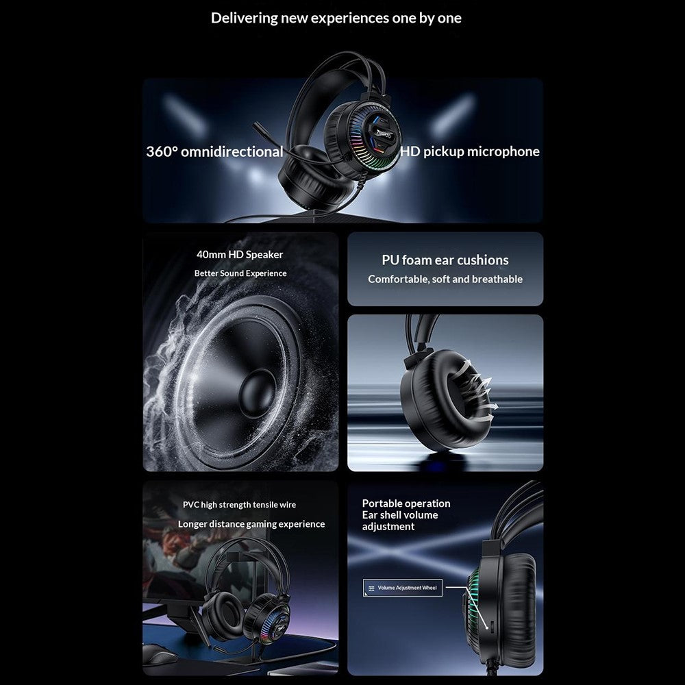 YESIDO EK06 Wired RGB Gaming Headset – image 3