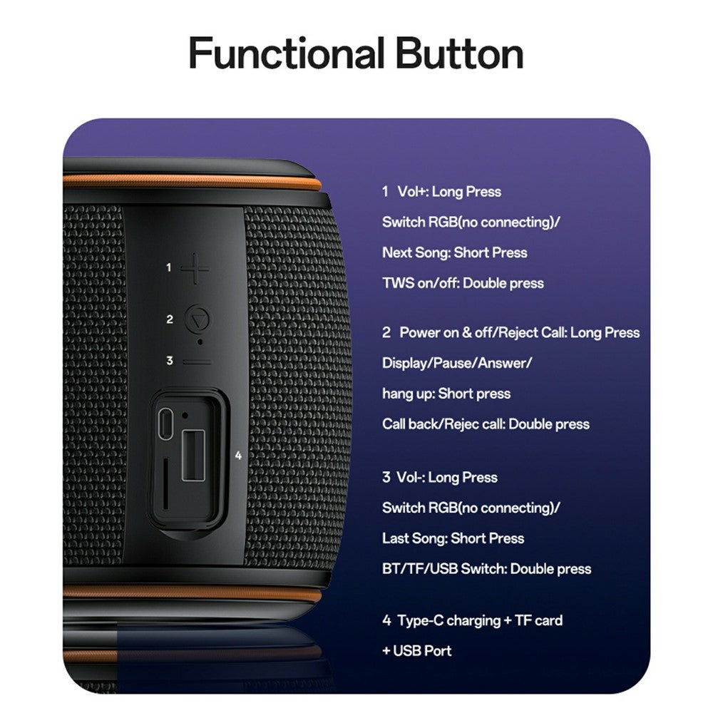 YESIDO YSW40 8W Portable Wireless Speaker – image 6