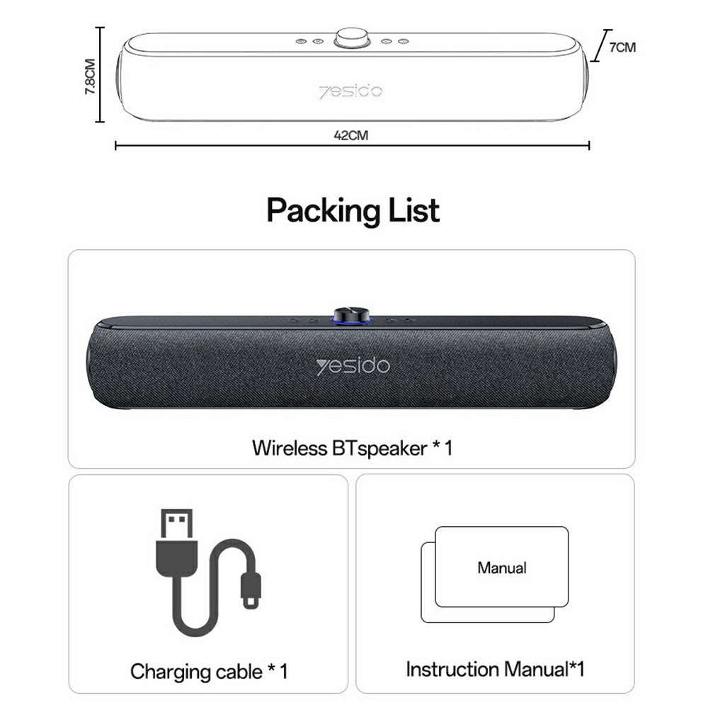 YESIDO YSW42 Bluetooth Speaker – image 8