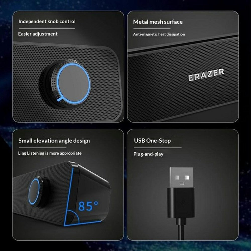 ERAZER A120 USB Desktop PC Speaker Bar – image 6