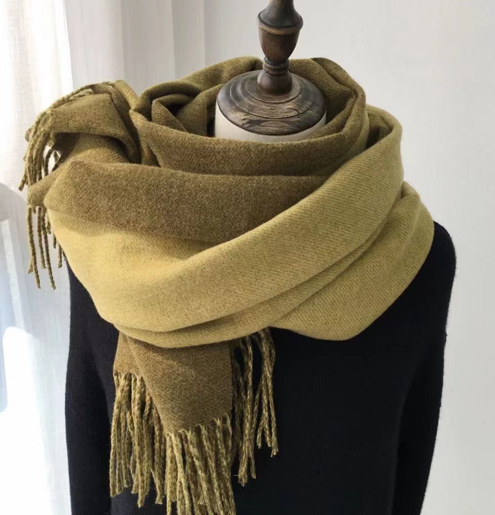 Double-sided Artificial Australian Wool Scarf Shawl – image 7