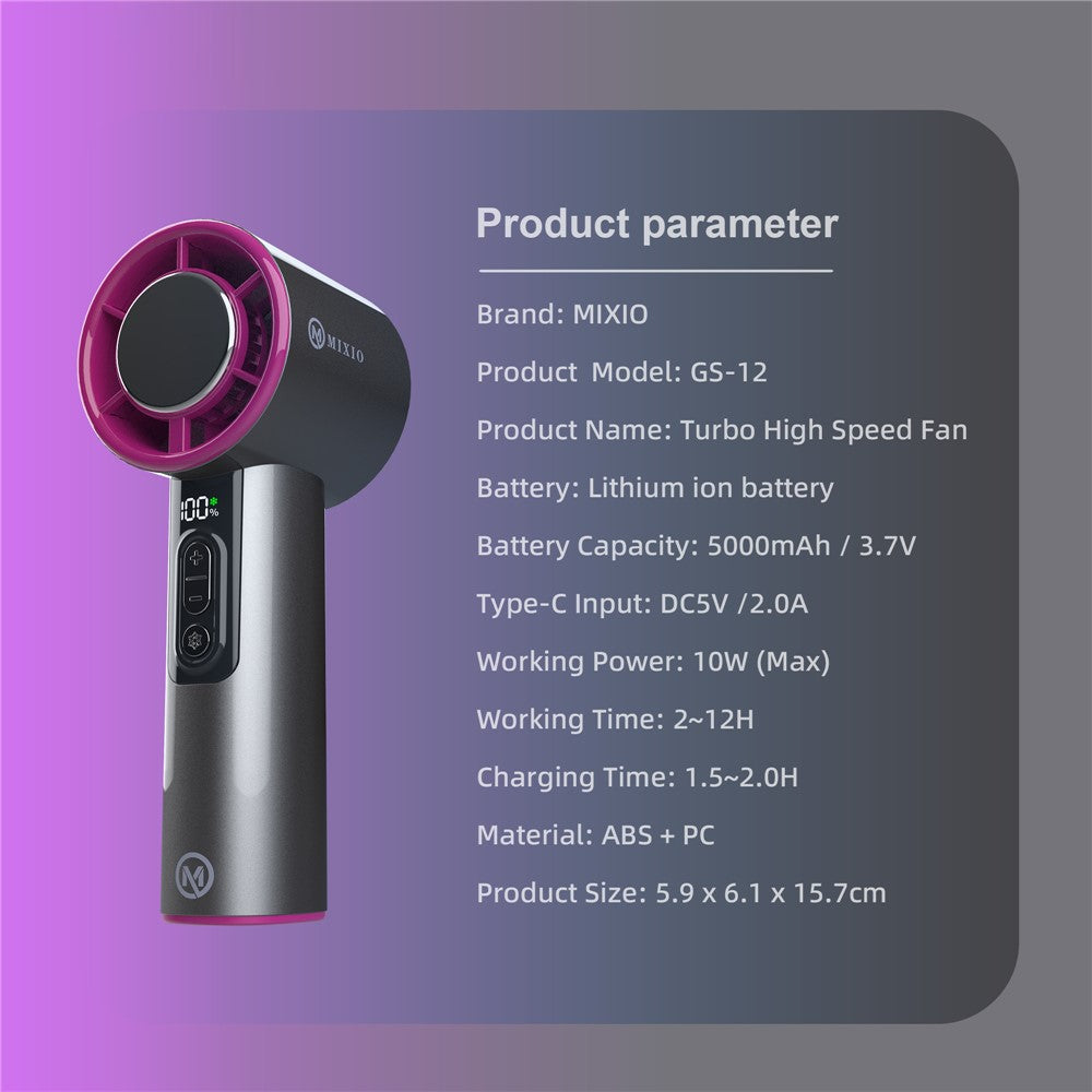 MIXIO GS-12 Turbo Handheld Fan – image 11