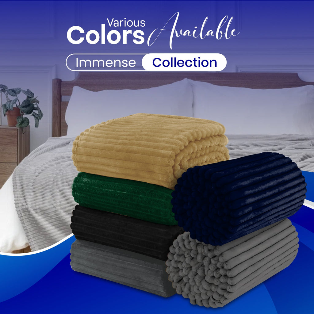Striped Fleece Throw Blanket – image 7