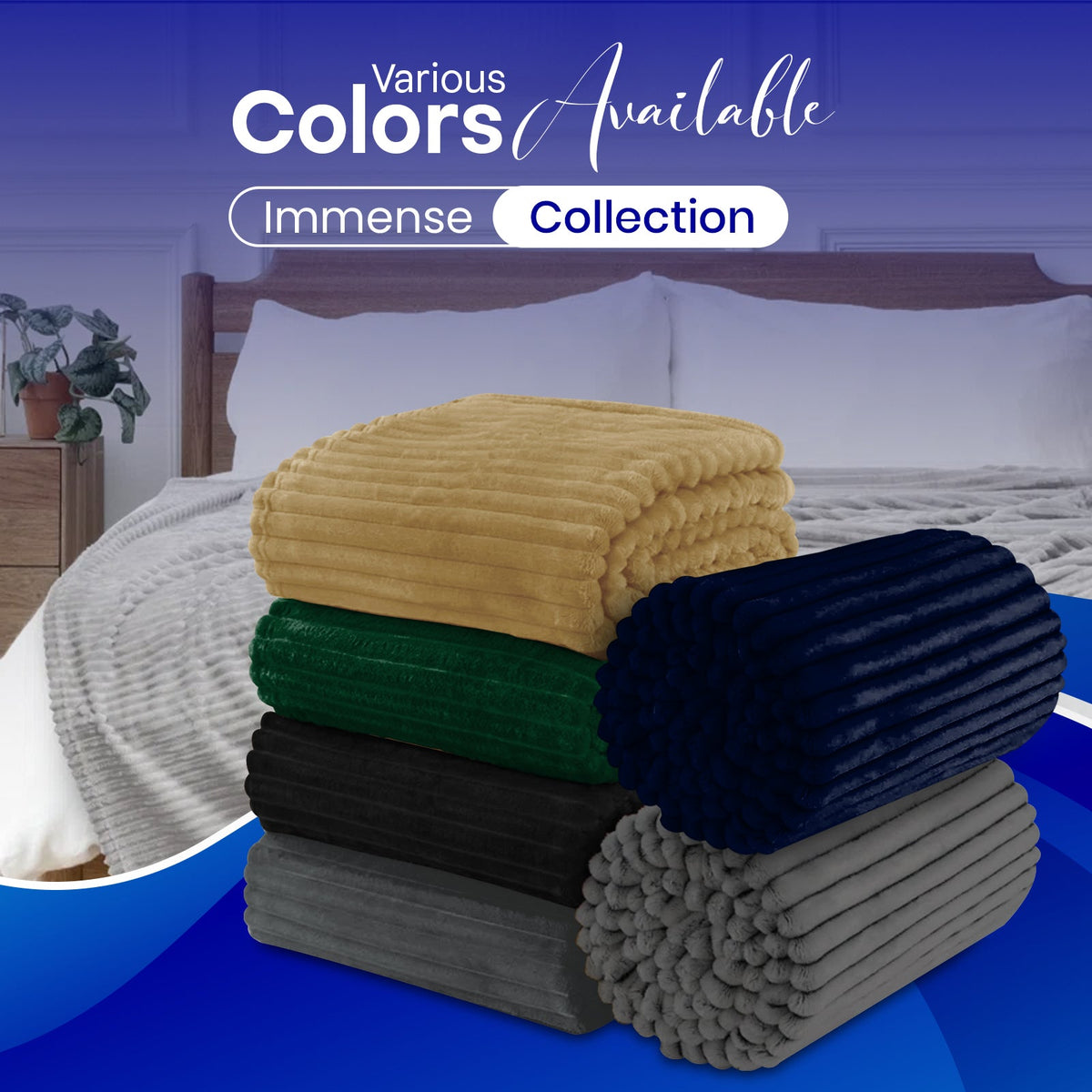 Striped Fleece Throw Blanket – image 7
