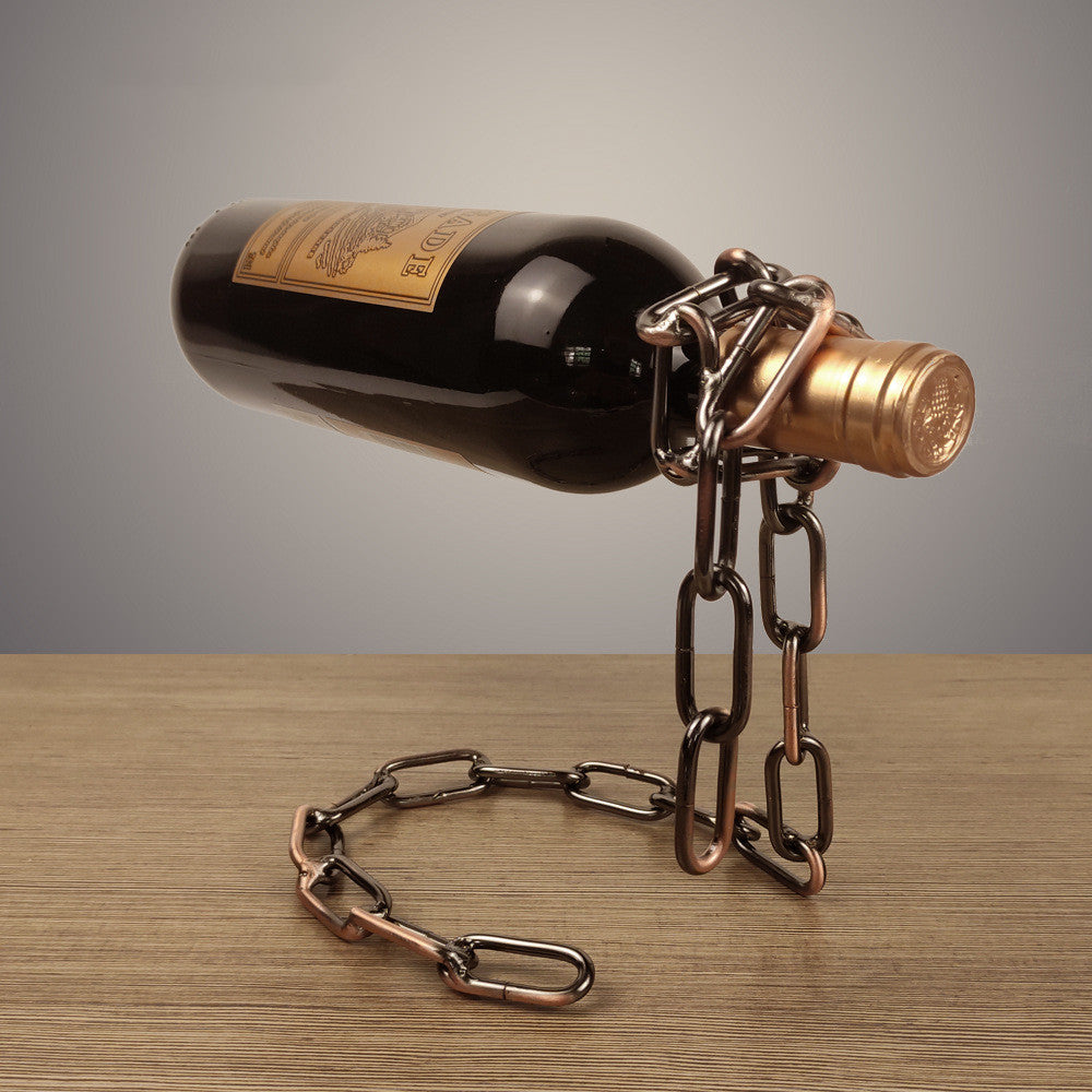 Hanging Iron Chain Wine Rack – main image