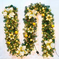 9ft gold decorated Christmas garland – main image