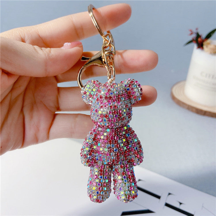 Creative Diamond Cartoon Bear Keychain – image 3