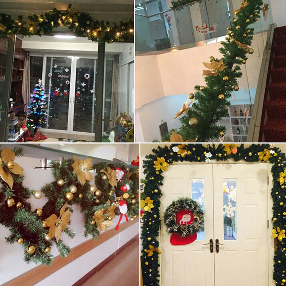 9ft gold decorated Christmas garland – image 9