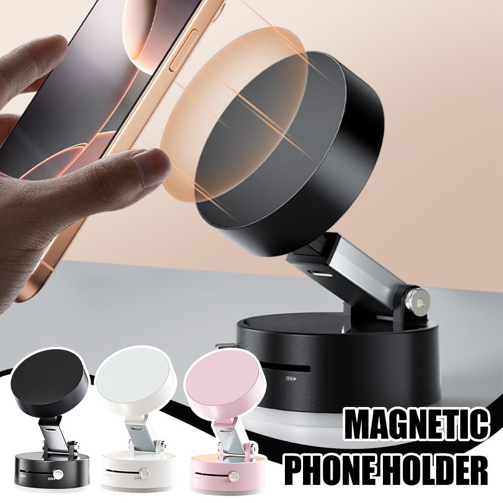 Foldable Vacuum Car Phone Mount – Magnetic Grip