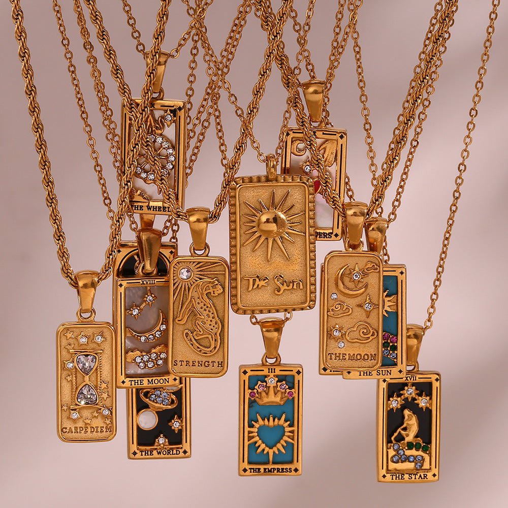 Fashion Tarot Necklace With Rhinestones Diamond Set – image 6