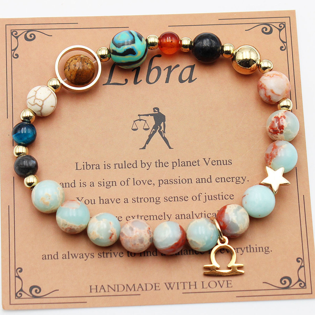 Twelve Constellations Bracelets Natural Stone Beaded – image 28