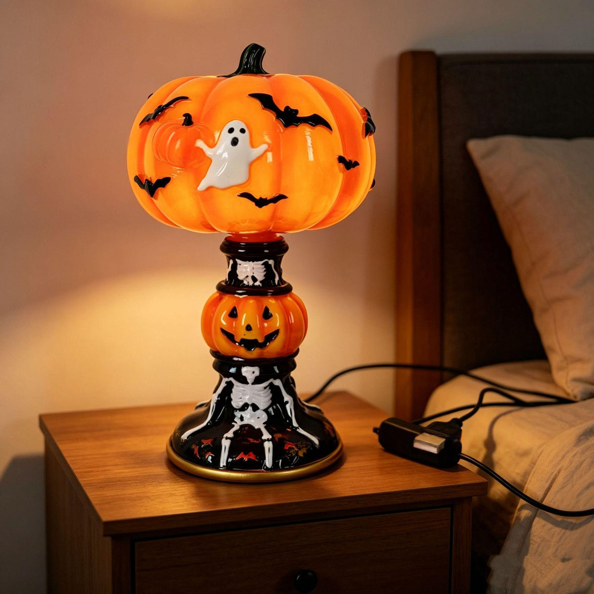 Halloween Resin Pumpkin Night Light – image 2