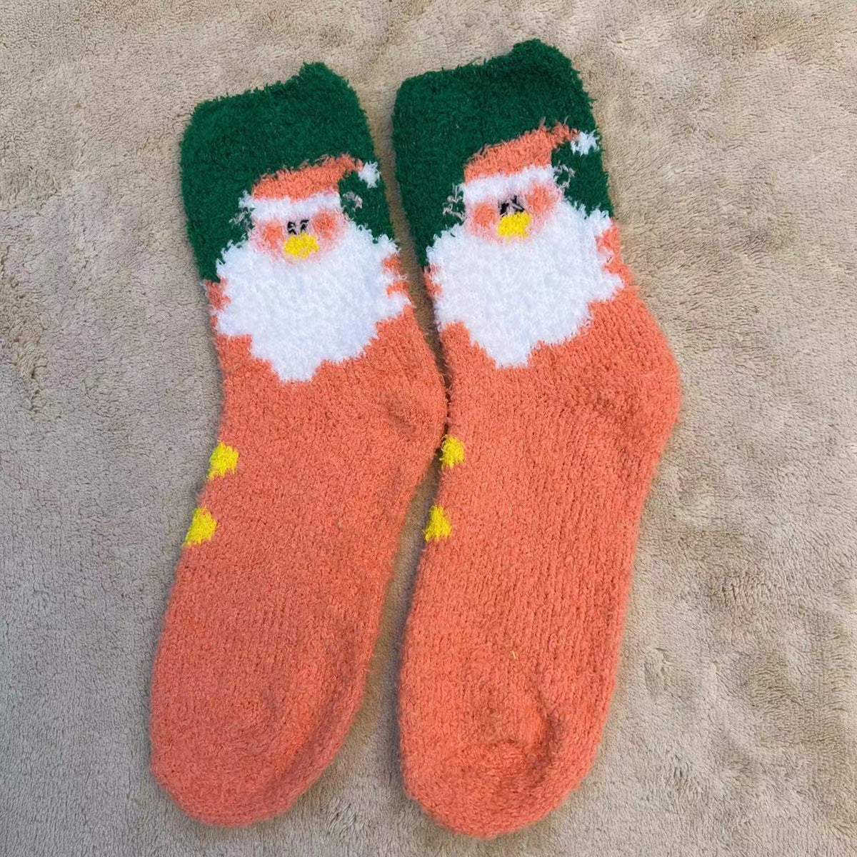 Christmas Slipper Socks with Grip Sole – Fluffy Plush Bed Socks