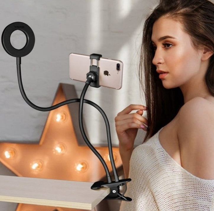 Adjustable LED Ring Light – Clamp-On Stand