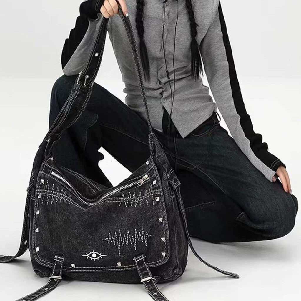 Large capacity denim bag – image 3