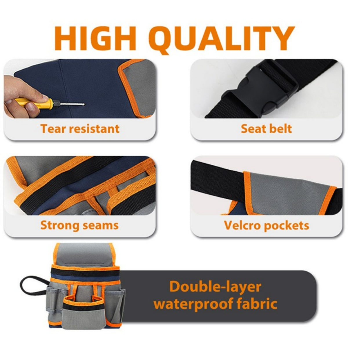 Double Tool Belt Pouch 12 Pocket Heavy Duty Joiners – image 10