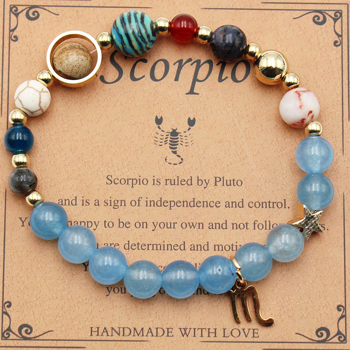 Twelve Constellations Bracelets Natural Stone Beaded – image 3