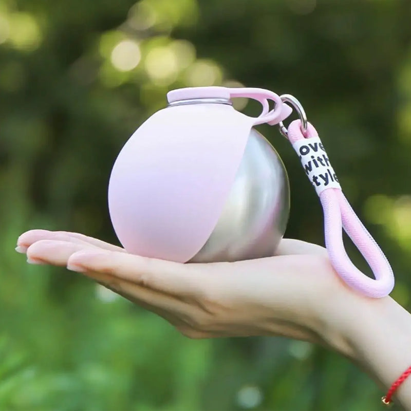 2-in-1 Portable Dog Water Bottle Stainless Steel – image 5