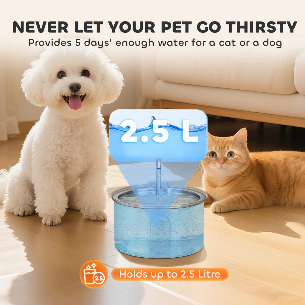 2.5L Stainless Steel Cat Water Fountain – image 4