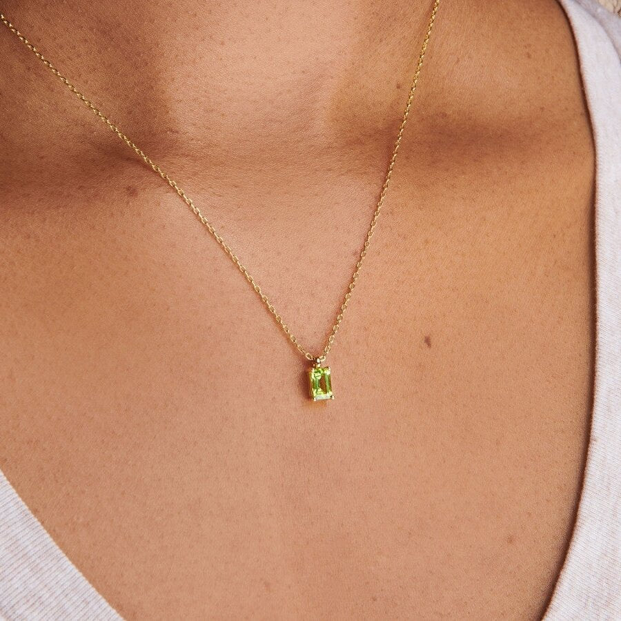 Titanium Steel Birthstone Pendant Necklace – image 9
