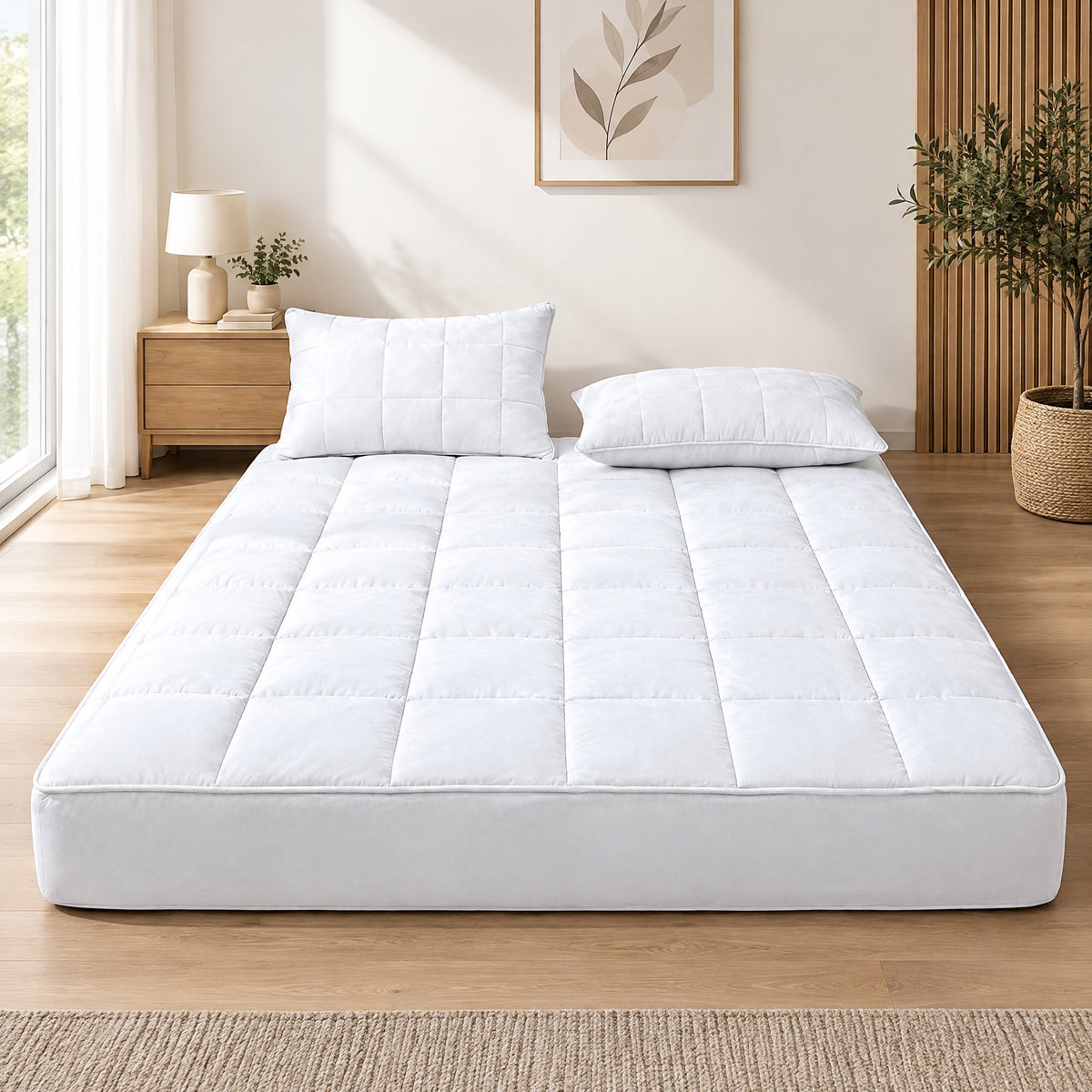 Quilted Fitted Mattress Protector – Soft Thick Breathable Cover – image 3