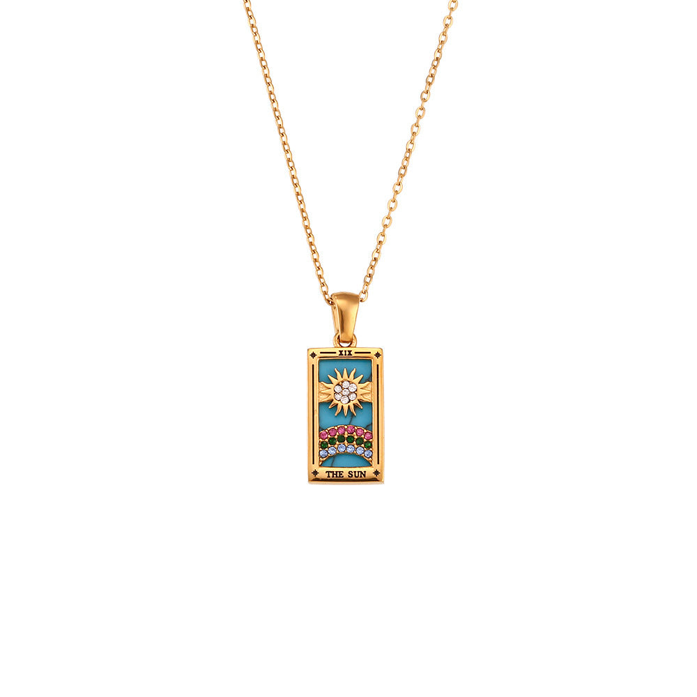 Fashion Tarot Necklace With Rhinestones Diamond Set – image 10