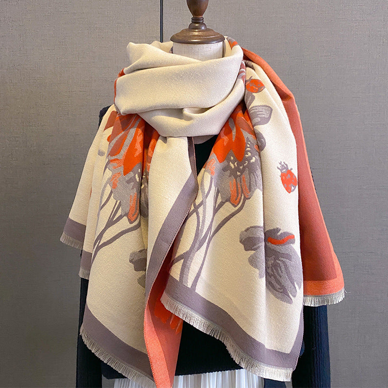 Double-Sided Thick Thermal Winter Scarf – main image