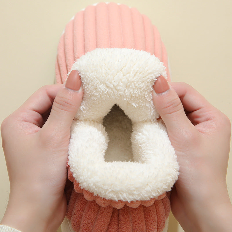 Striped Plush Home Slippers – image 4