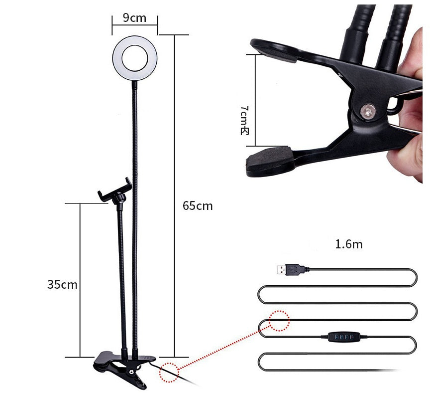Adjustable LED Ring Light – Clamp-On Stand – image 4