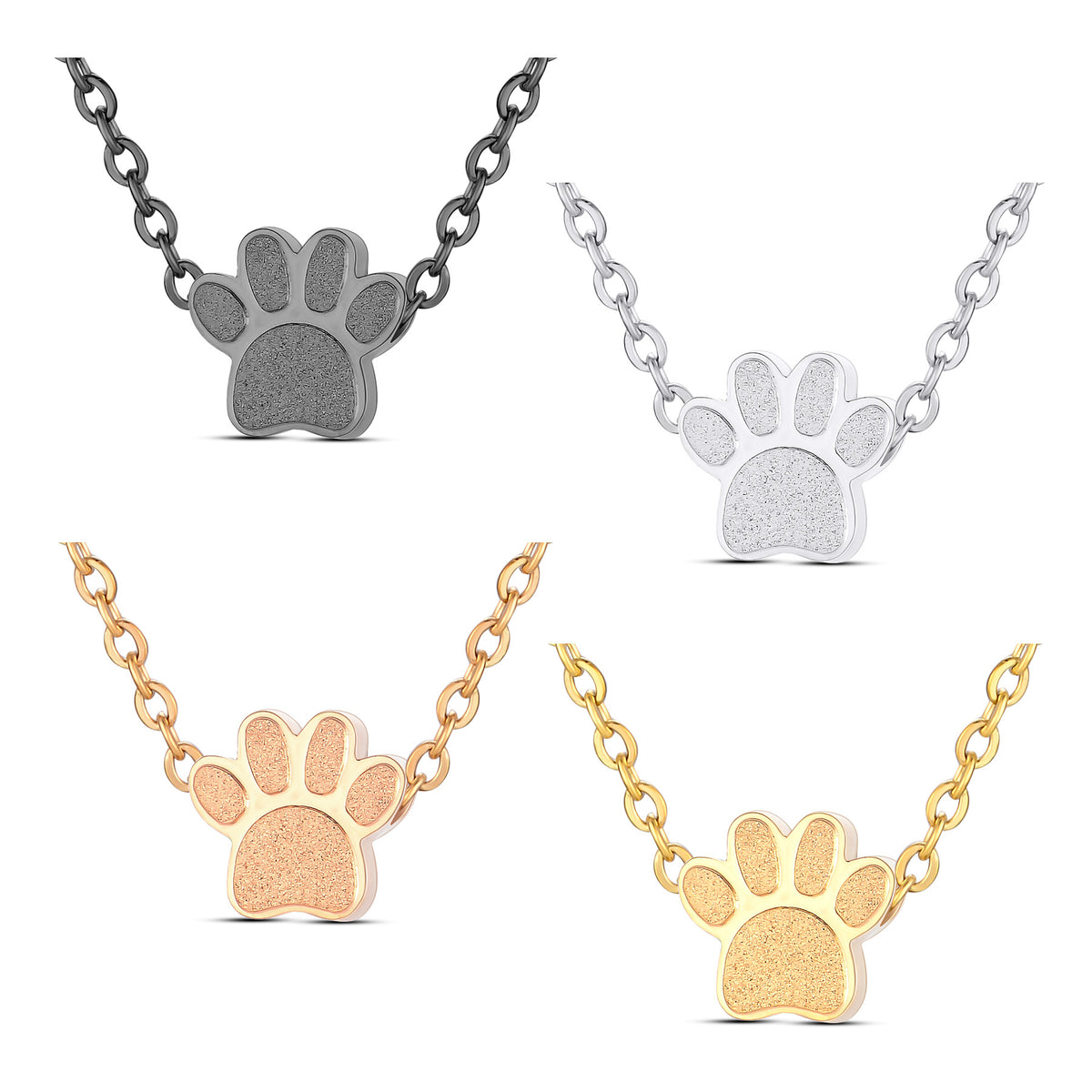 Pet Lover Gift Set – Paw Print Locket Necklace & Memorial Keyring – image 1