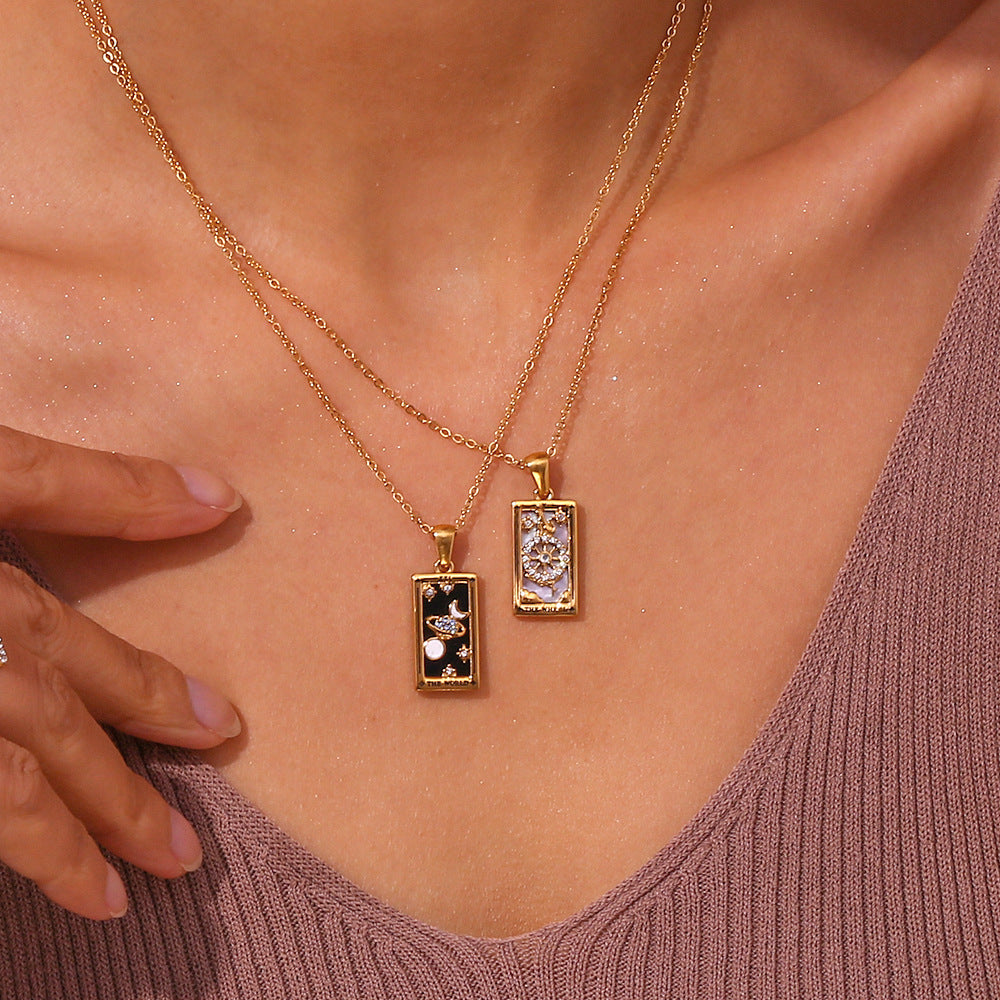 Fashion Tarot Necklace With Rhinestones Diamond Set – image 3